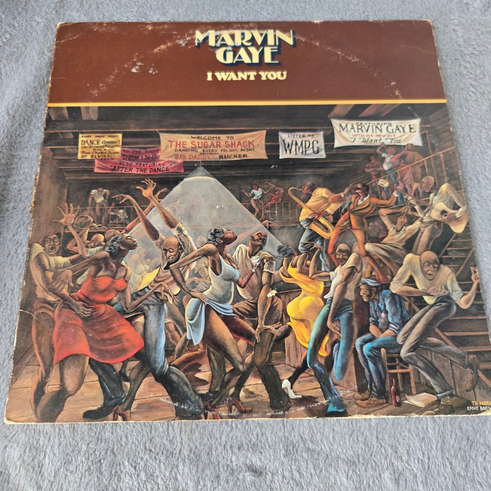 Marvin Gaye I Want You Vinyl LP 1976 Tamla T6-342S1 Soul Motown Ernie Barnes Art